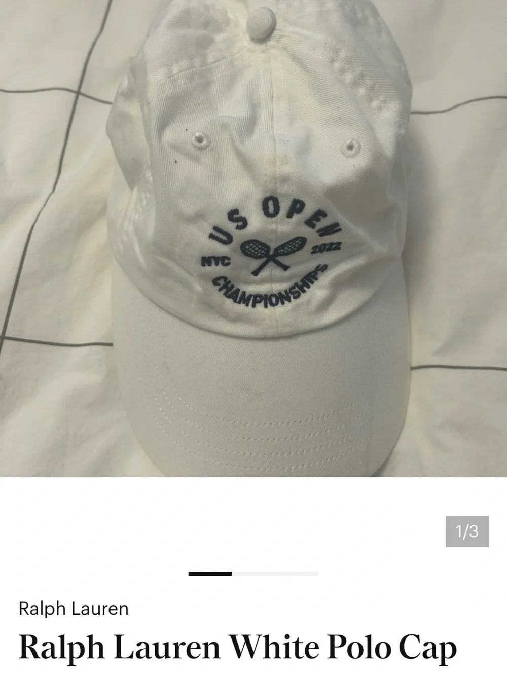 Ralph Lauren White US Open Embroidered Polo Cap